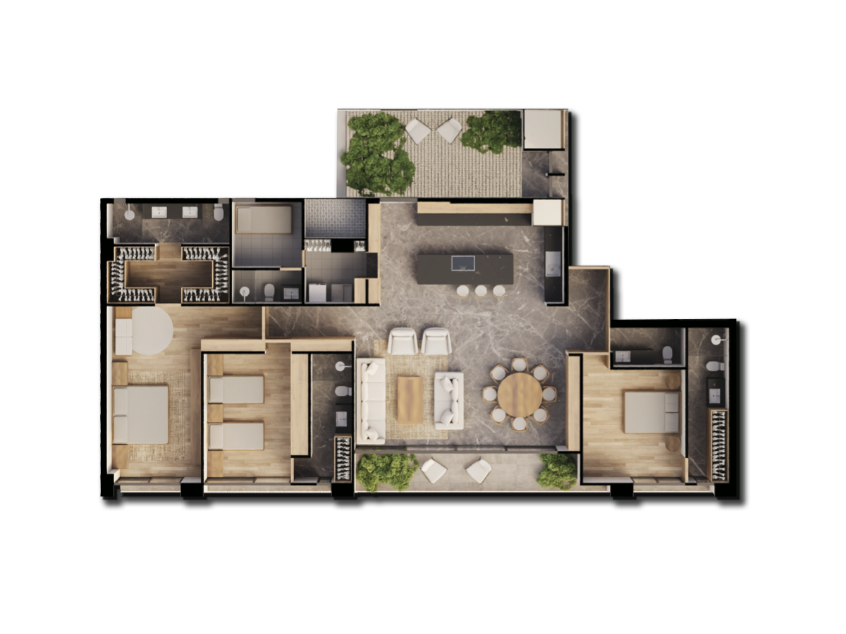 Planta arquitectónica Modelo C — Nuvo Montevideo